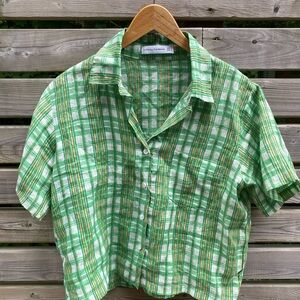 100% linen top-slightly cropped